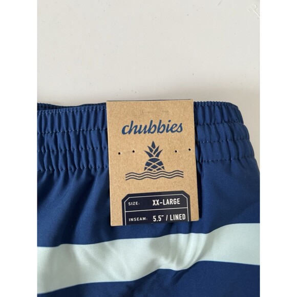 Chubbies NWT Men's Classic‎ 5.5" Swim Trunks in The Madison Aves Blue Size XXL - Picture 3 of 14